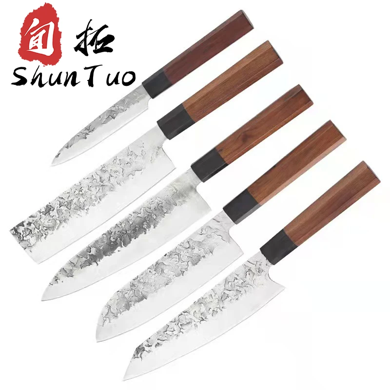 custom 7 pcs professional knives japanese damascus stainless steel ceramic kitchen meat fruit chef knife sets