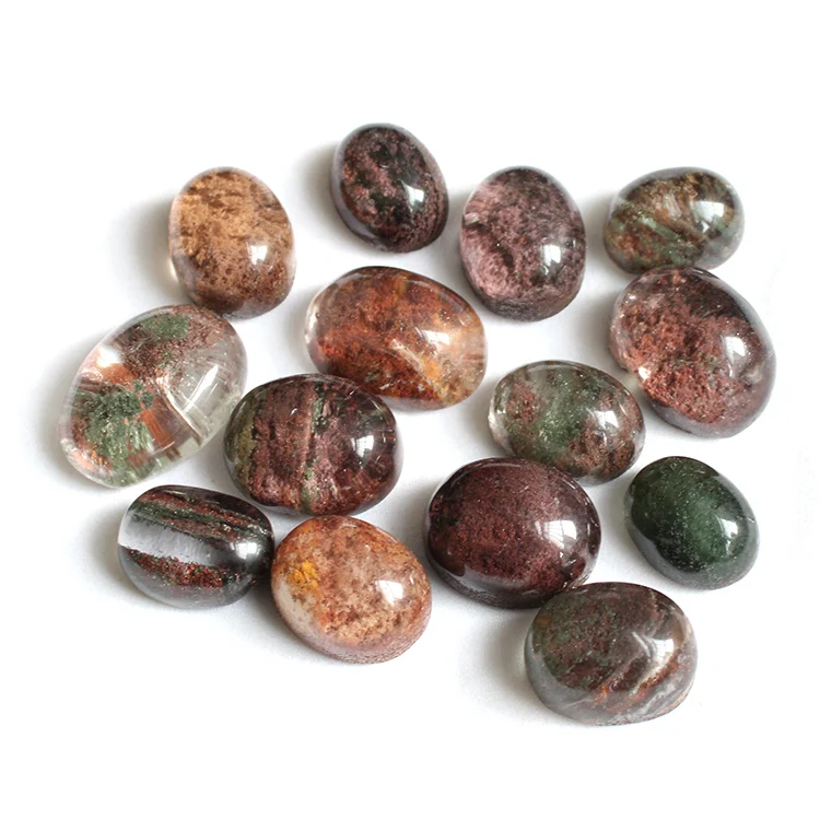 Highly Quality Natural Garden Quartz Crystals Ghost Phantom Quartz Crystal Oval Shaped Cabochon For Jewelry Making