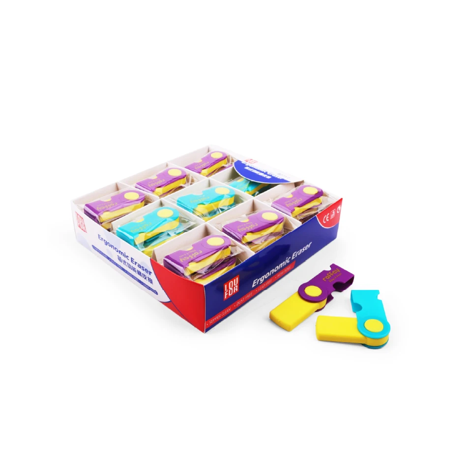 Education supply for school student two colors ellipse eraser safety and durable