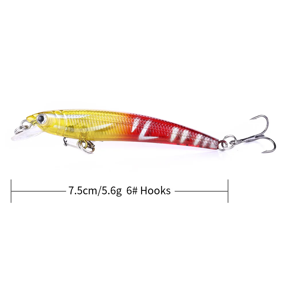 7.5CM-5.6G hengjia wholesale minnow fishing bait lure Hard Minnow Fishing Lures