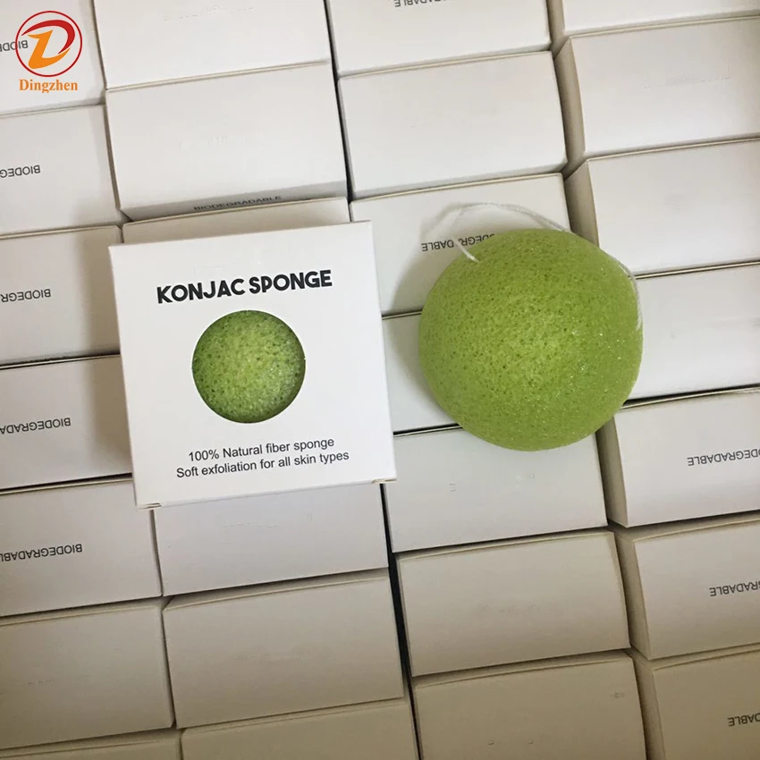 Natural Konjac Sponges Wash Bamboo Charcoal Cleaning Sponges For Gentle Face Cleansing and Exfoliation Facial Clean Sponge