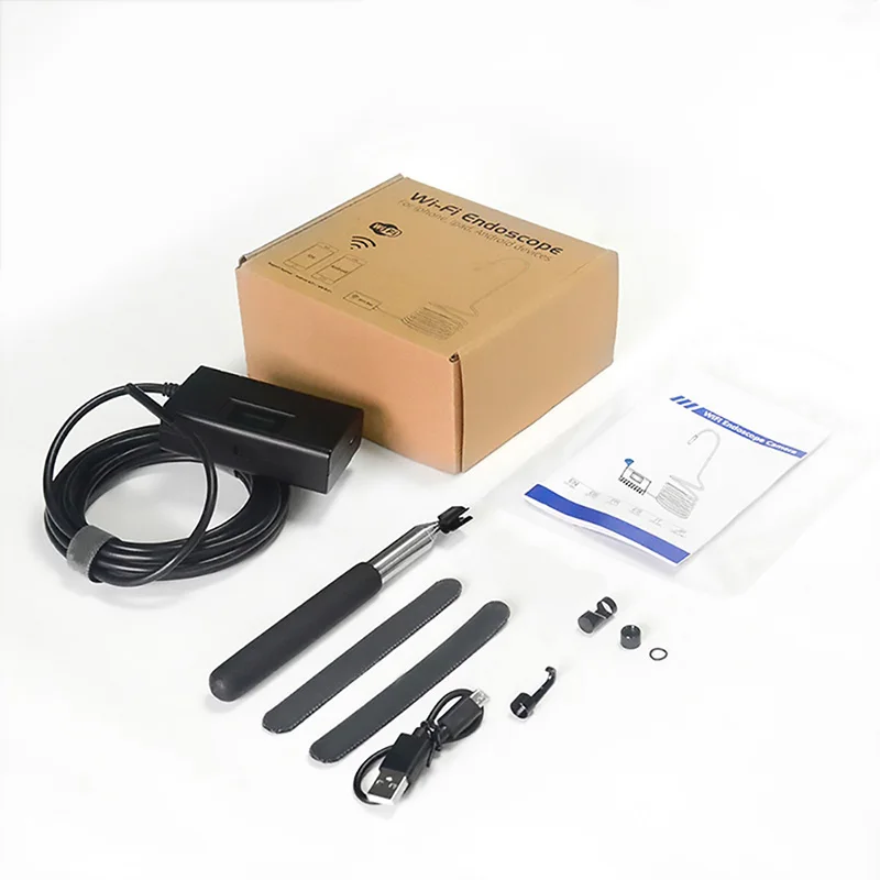 Upgrade 5.0MP HD WiFi Borescope Semi-Rigid Snake Inspection Camera with Auto Focus 6X Zoom for Android