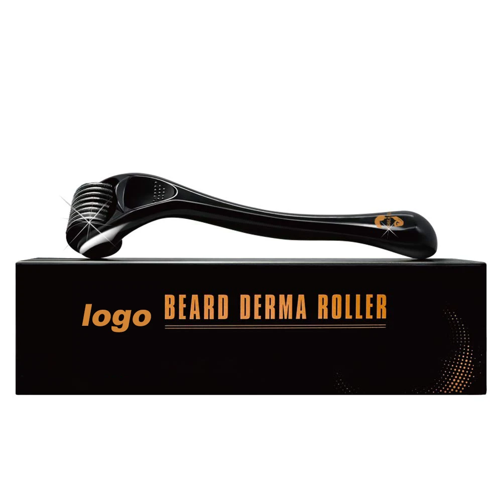 High Quality Derma Roller Beard Hair Growth Treatment Microneedle Dermaroller Matt Black Derma Roller