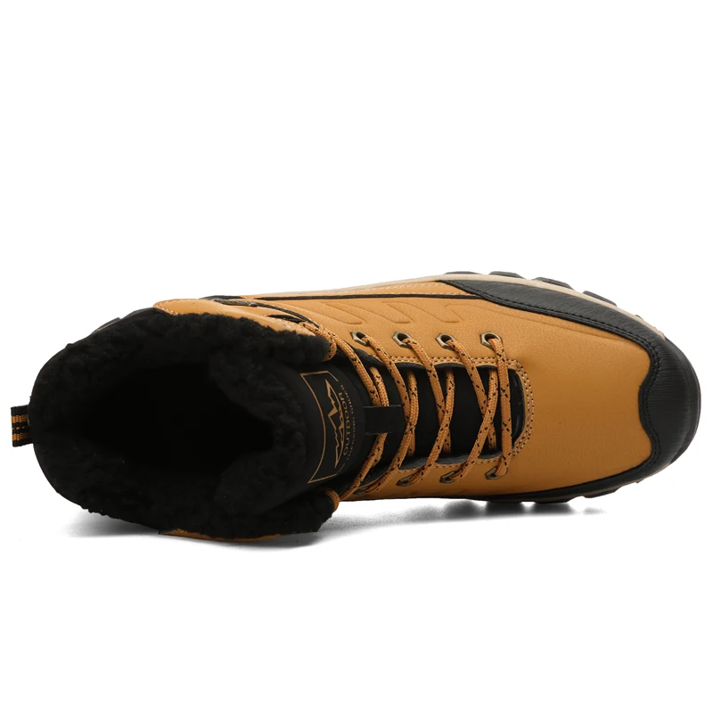 Amazon Big Size 37-47 Outdoor Shoes Hiking Boots Warm Fur Cat Shoe for Men Women Shoes High Cut Microfiber Leather