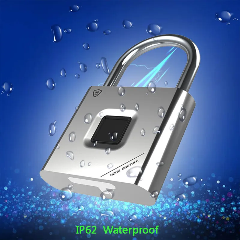 Fingerprint Lock Smart Padlock Thumbprint Door Padlocks Portable Anti-Theft Fingerprint Lock for Bag Drawer Suitcase