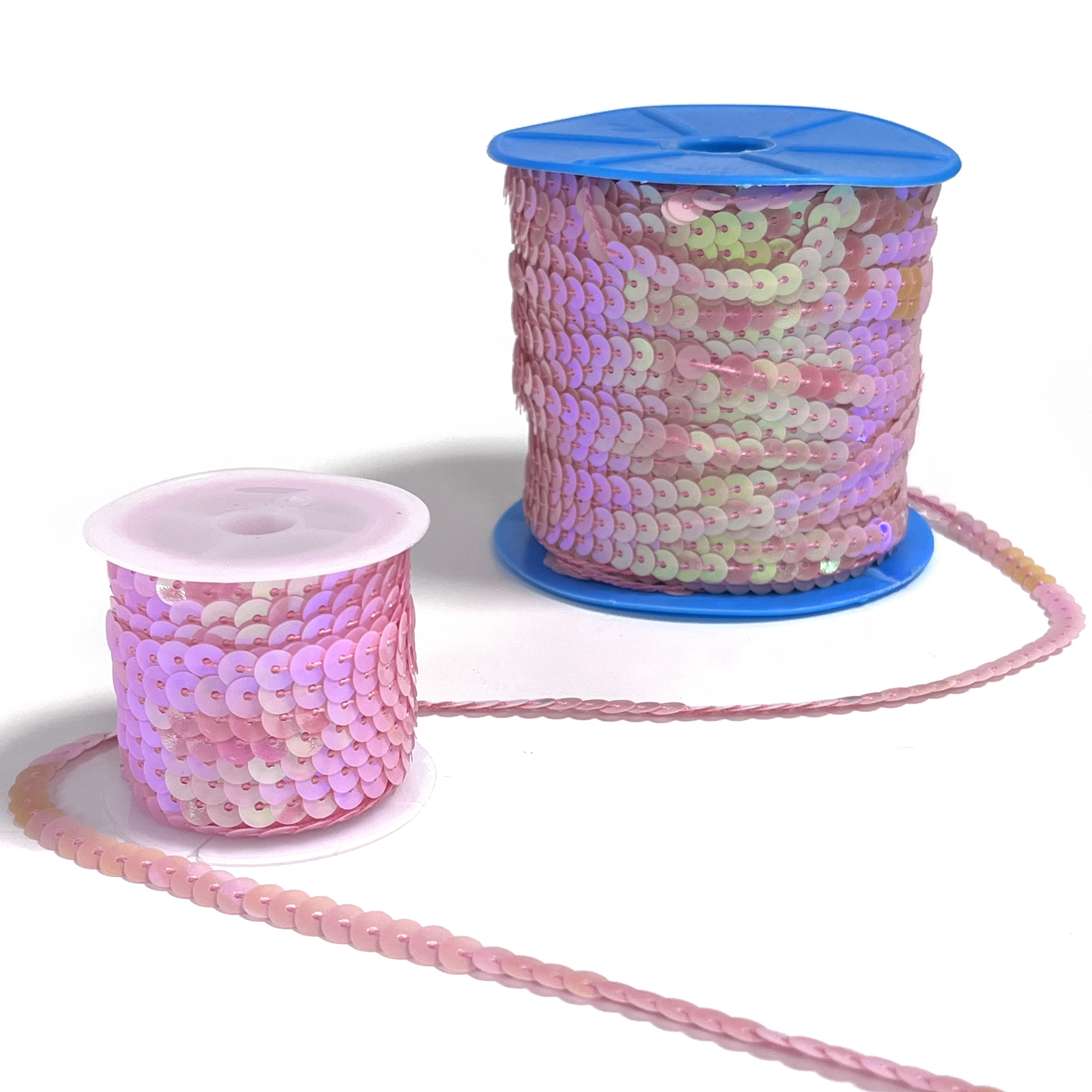 SHENYUE Wholesale recycled PET DIY Lace mini pink Sequin trim For Garment Decoration