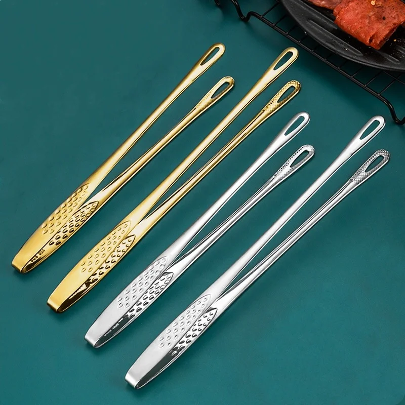 Korean and Japanese BBQ Tongs Stainless Steel Grill Tongs Kitchen Food Tongs Tweezers