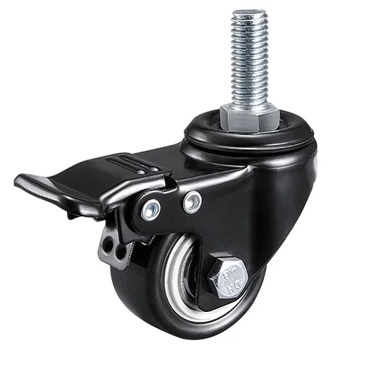 
Stamping Iron Bracket Light Duty PU Caster Wheels 