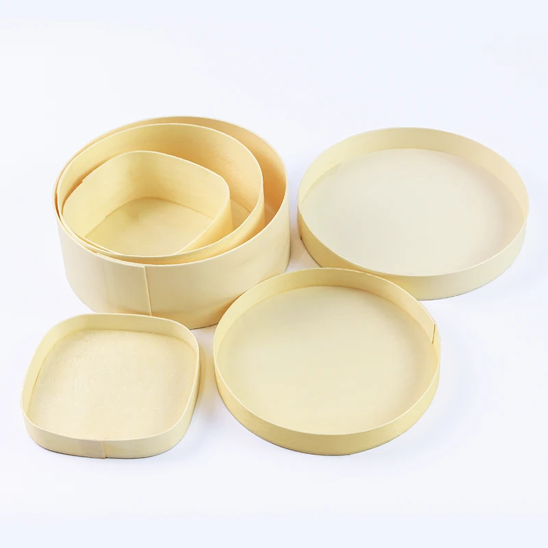 Cheap price ECO Friendly Wooden Round Cake Dessert Box With Lid Wooden Food Container With Customize Logo