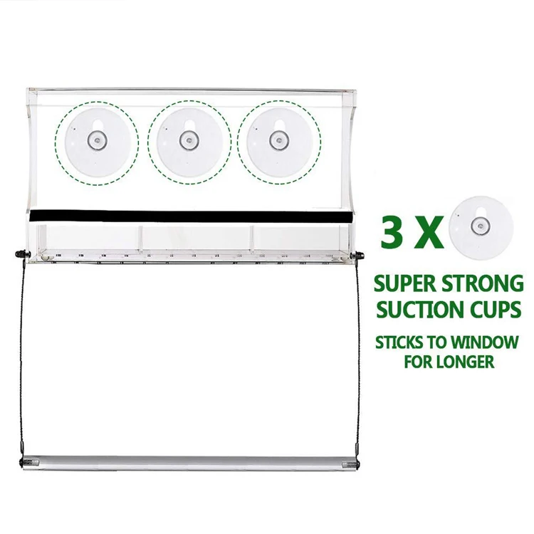 Transparent Bird Feeder Extra Strong Suction Cup Drainage Holes Wild Bird Feeder for Window
