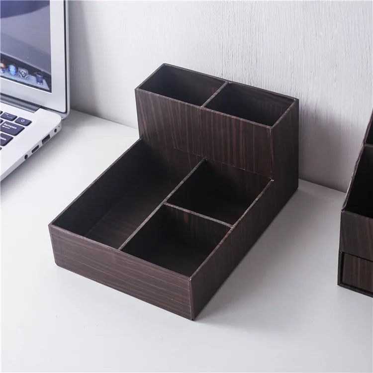 Многофункциональный коричневый Настольный органайзер для учеников руководителей, современный органайзер для офисного стола