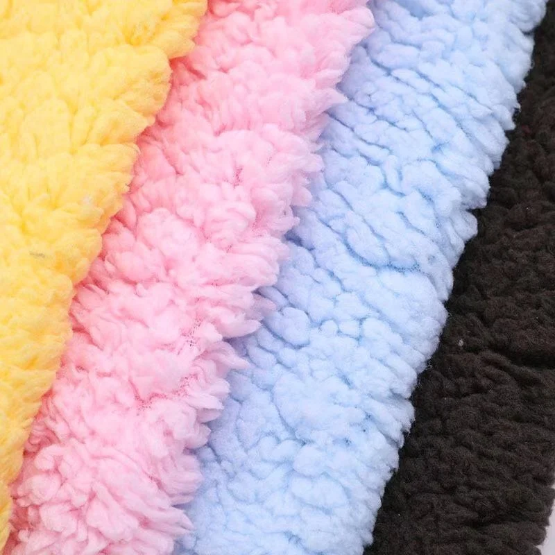 Winter wool sherpa fabric Yarn dyed sweater custom sleepwear faux fur fabric 100% polyester coral fleece