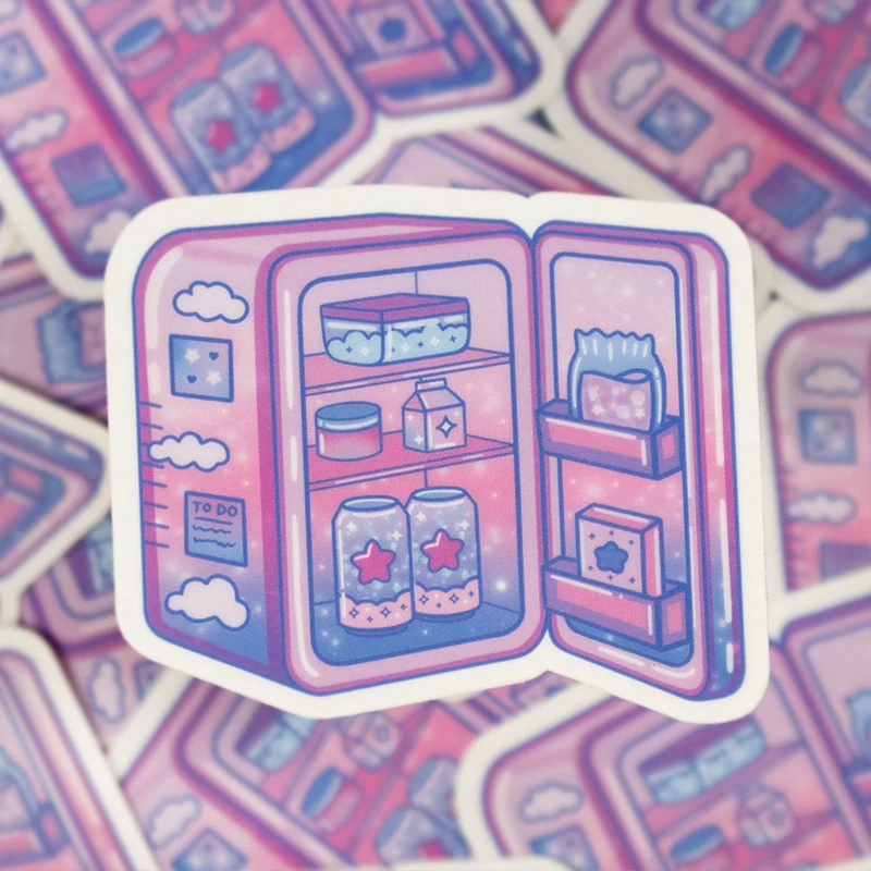 Wholesale Custom Stickers diecut Waterproof Vinyl Pvc Clear Glitter Die Cut Anime Vinyl Stickers Holographic Sticker