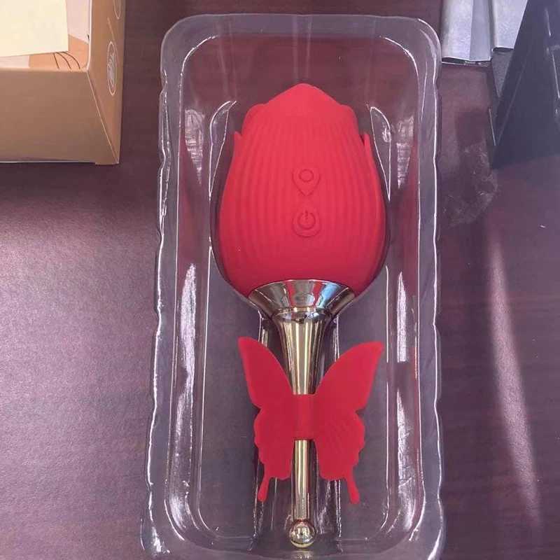 China big factory good price 10 Modes for women rose shape silicone dildo vibrator
