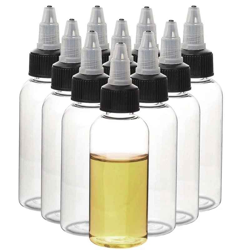 Cheap 30 60 120 Ml Pet Plastic Tattoo Ink Bottle Empty Squeeze Twist Top Cap hair Oils Applicator Bottles With Nozzle