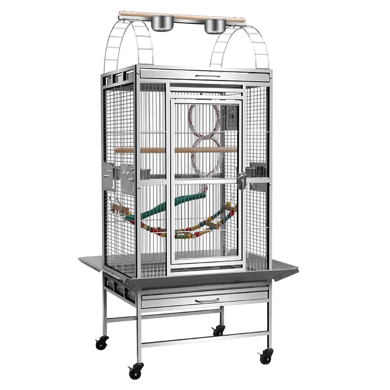 Super luxury large size wear-resistant metal steel breed birds house non-toxic pet-friendly parrot cage