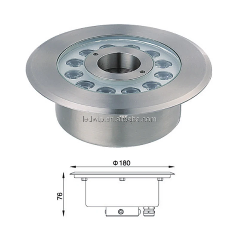 Ss304 Stainless Steel Professional Manufacturer Underwater Led Fountain Light 12w Warm White 24v Lights 18w