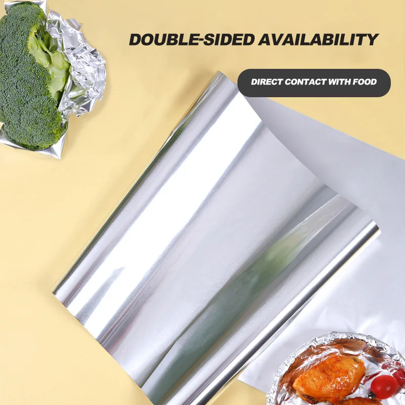 Manufacturer Household 60m 30cm 0.014  0.016mm Aluminum Foil Small Roll For Cooking Barbecue Aluminum Foil Food Wrapping Paper