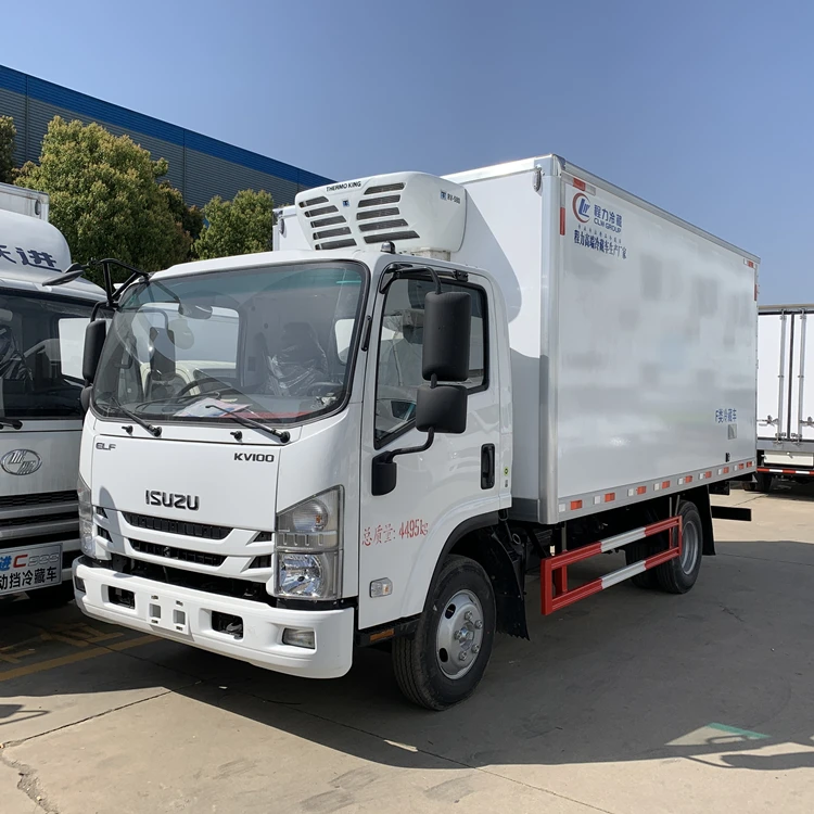 Japanese Brand 1SUZU Light Freezer Box Truck 4-5 Tons Reefer Van Truck For Sale in Tunisia