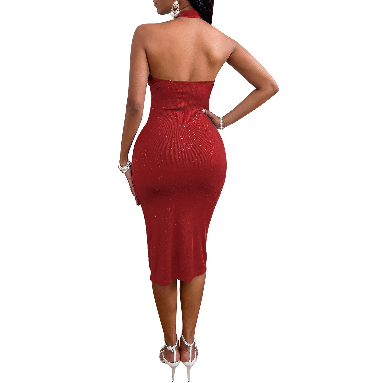 Sexy Halter Backless close-fitting prom dresses elegant evening gown
