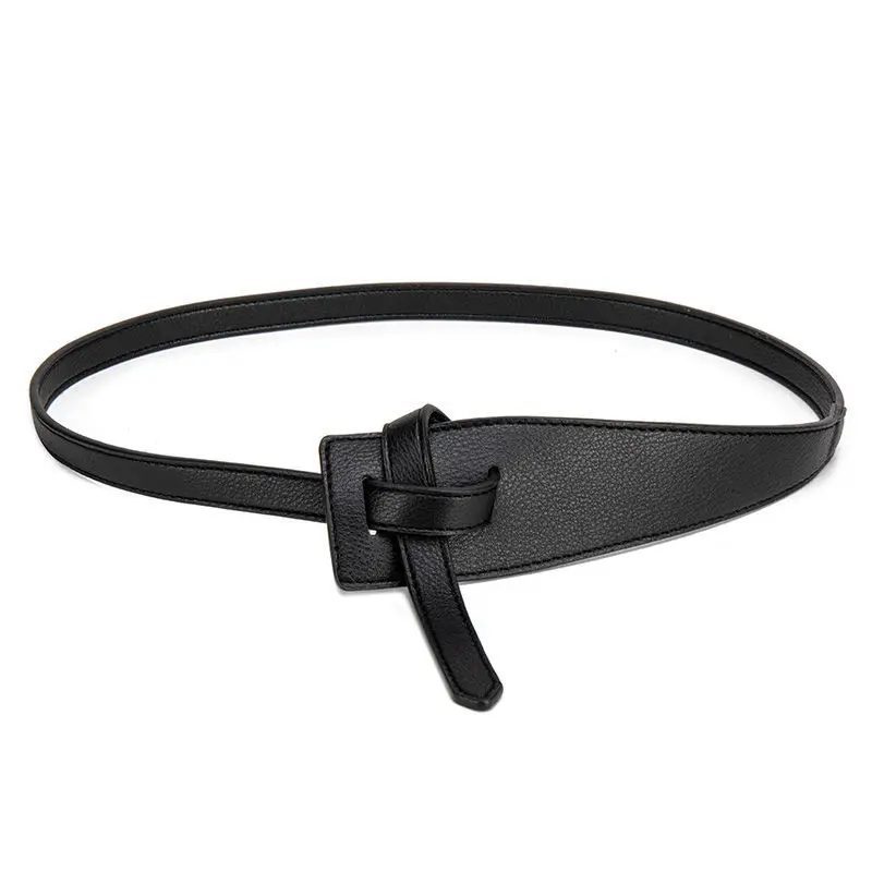 Non-Buckle PU New style t Irregularly Knotted Girdle Simple Wind Coat Belt For Ladies