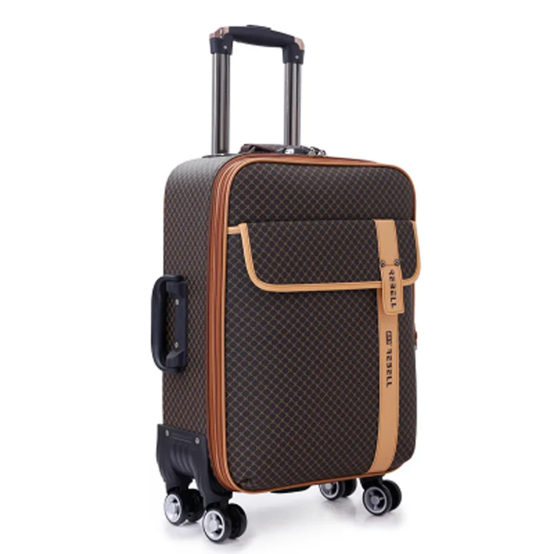 2024 Popular PU Travelling Hand Luggage Bag Password Travel Box Business Spinner Wheels Suitcase Trolle