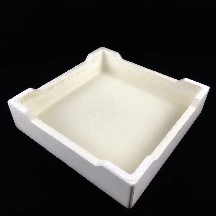 High temperature resistant cordierite mullite sagger glass melting refractory alumina ceramic crucible
