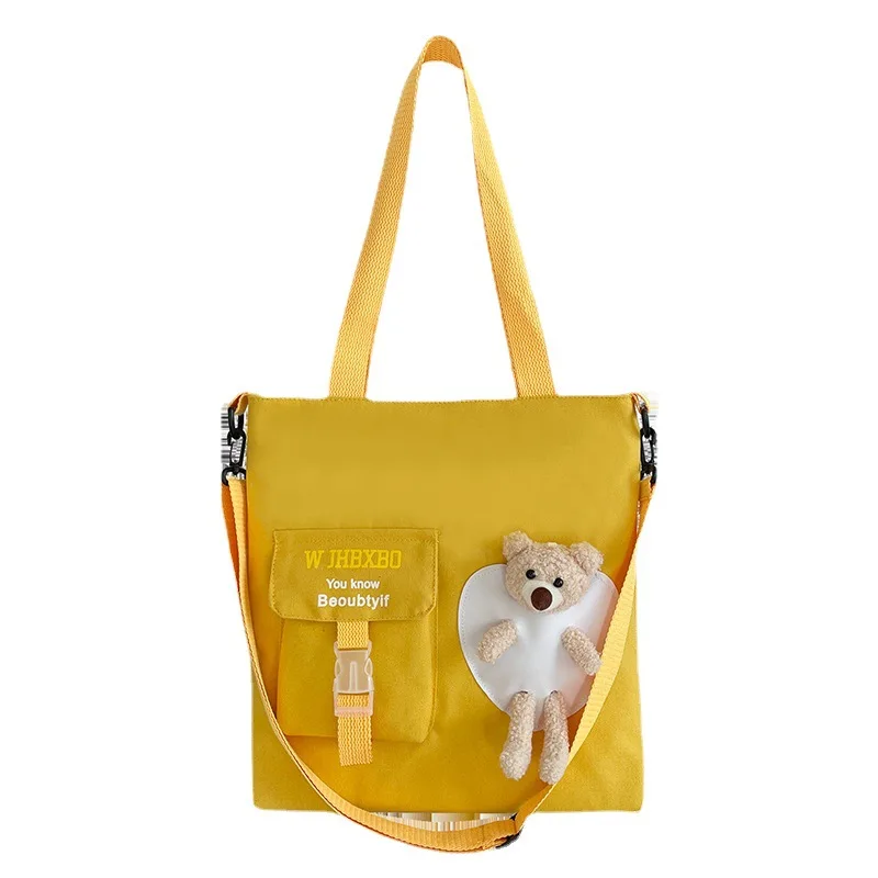 Korean version of the campus girls cute canvas single shoulder crossbody bag handbag wholesale cheap simple purse