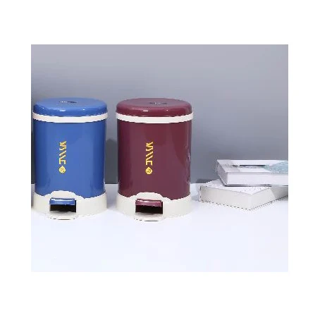 Own Factory Wholesale Recycle Pedal Trash Can 10 Liter Plastic Trash Bin Low Price Round Pedal Waste Bins Bucket for Household
