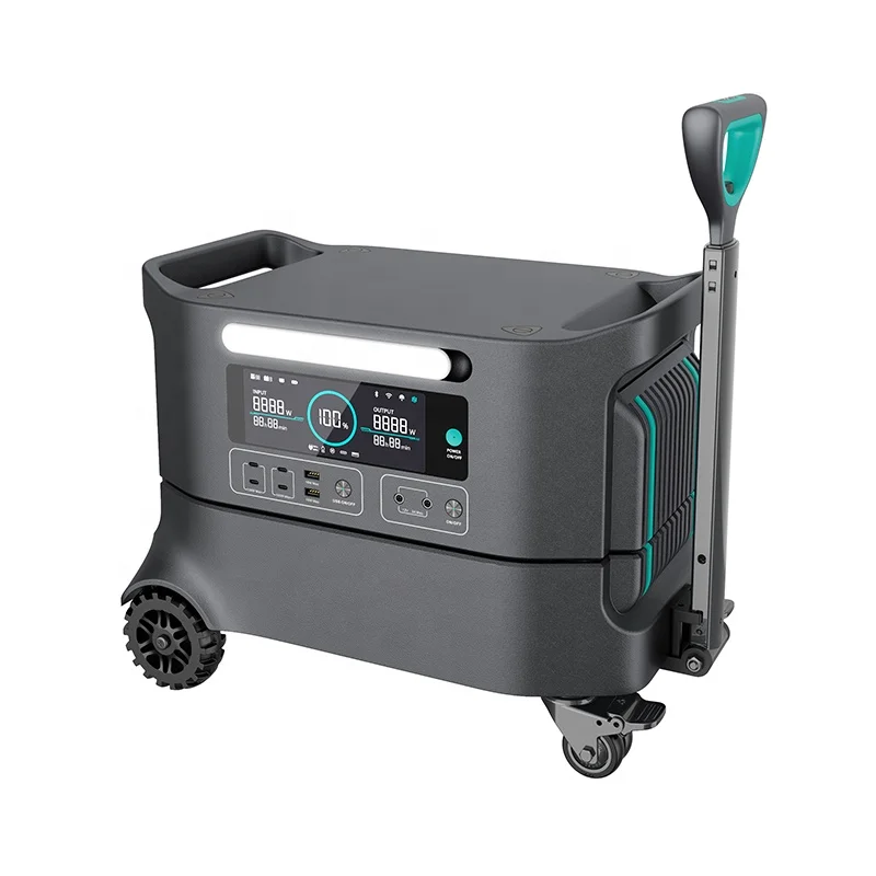 Solar Generator 2500w Emergency Power Box Portable Power Station with Wheels Original Lifepo4 3000 Cycles Solar Panels MPPT 13KG