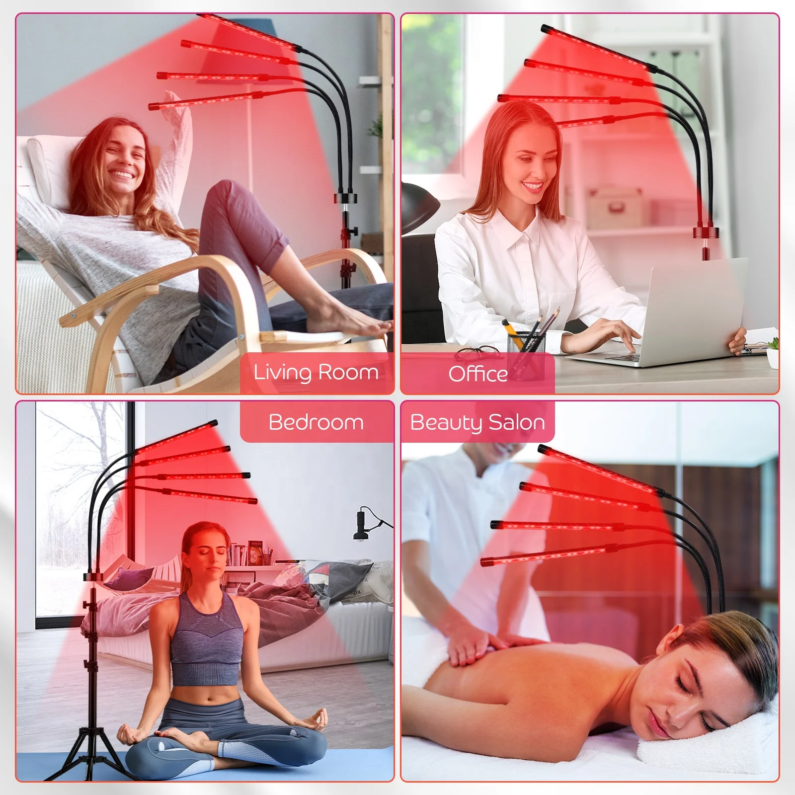Red Light Therapy Device with Tripod, 80LED 660nm and 850nm Deep Red Light Lamp for Face, Neck, Back