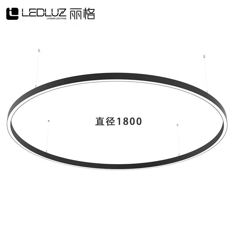 Modern Ring Aluminum LED Profile Pendant Circle Curve Linear LED Light Lighting Up and Down Round Extruded LED Profile