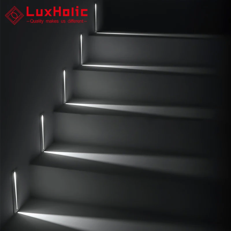  LuxHolic современная домашняя необычная Белая Квадратная 3 Вт ножная лампа утопленный датчик движения светодиодные ступенчатые лестничные огни боковая лестница