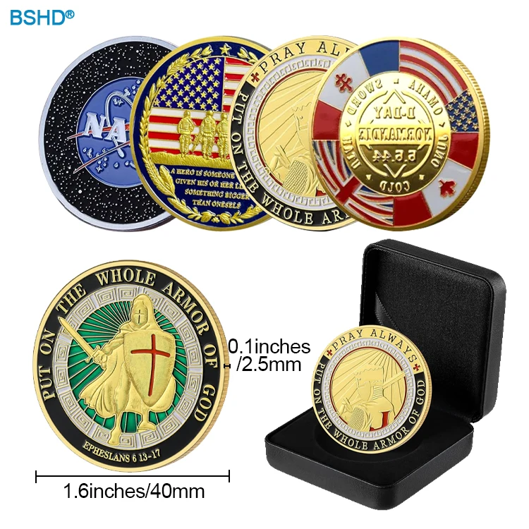 Custom 2d 3d Brass Antique Collections Gold Silver Bronze Plated 30/35mm 40/45/70mm Double Side Metal Souvenir Challenge Coin