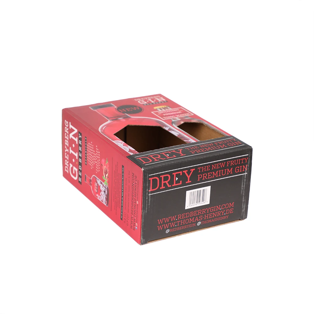 Four Folding 4 Pack Bottles Wine Beer Paper Carriers with Glossy Vanished