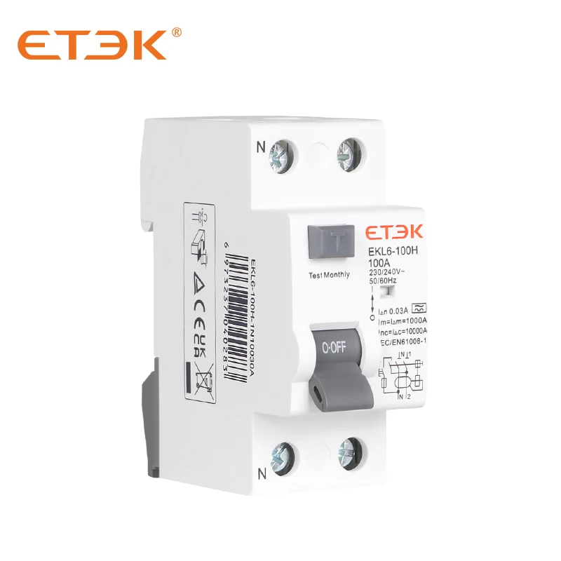 Устройство автоматического выключателя остаточного тока ETEK RCCB 100A 2 P 10KA 100A 30mA тип A RCCB 2-полюсный rccb Тип b