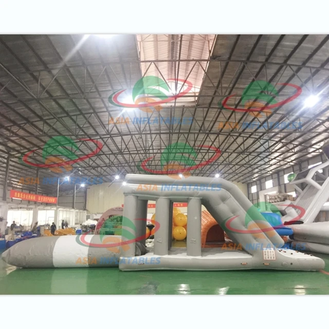 Sport the Lake Inflatable Jumping Pillow , Inflatable Water Catapult Blob Play for Water Park