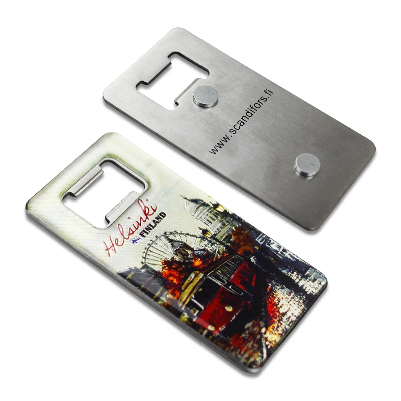 Tourist Gifts Professional Manufacturer Upgraded Metallic Magnets Wall Mounted Bottle Opener