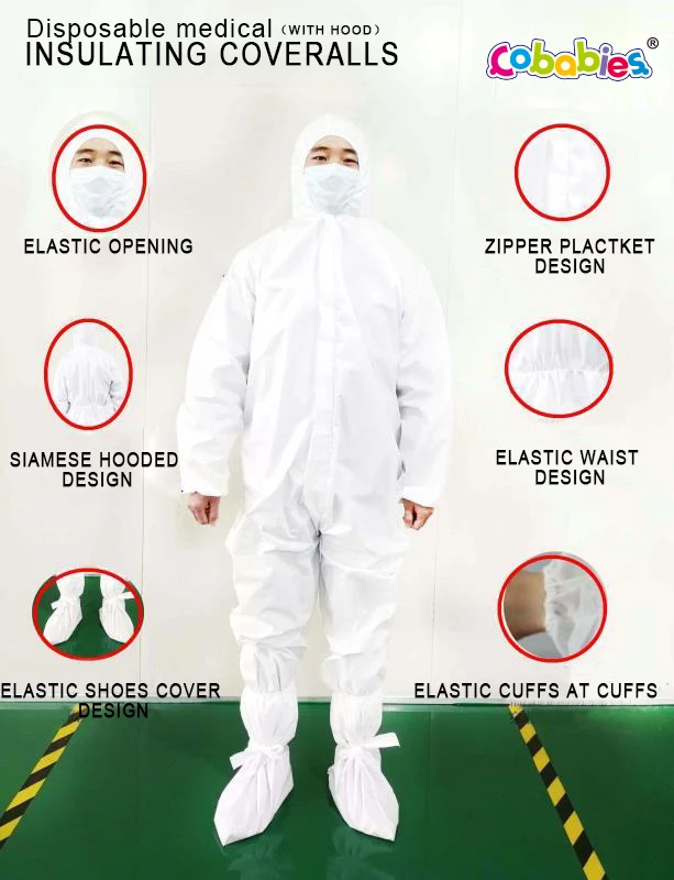Chinese Manufacturers Clinic Isolation Gown, Cobabies PPE Protective Clothing/