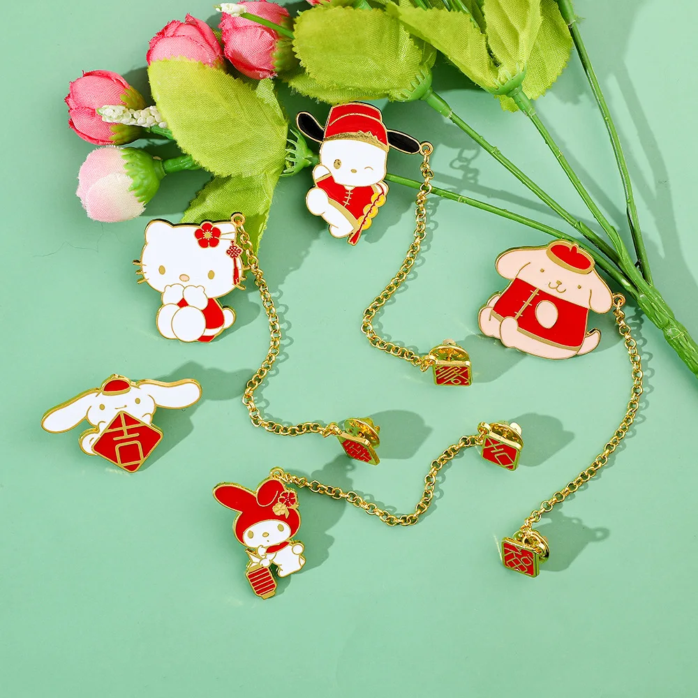 New Year Style Creative Melody Badge Cute  Cartoon Kitty Metal Enamel Pins Clothes Backpack Decoration Gift Craft