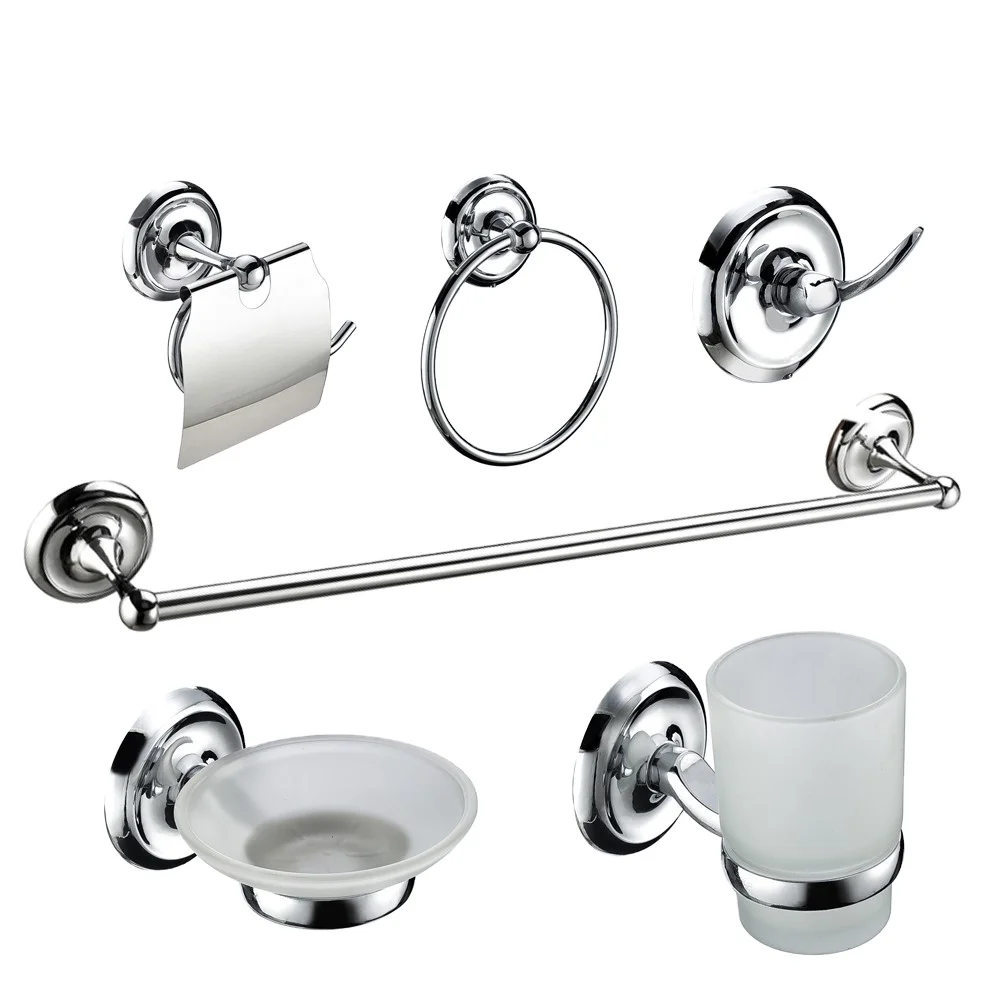 6 piece wall mounted chrome bath fittings set bathroom accessories accessories sets zinc alloy hotel and fittings