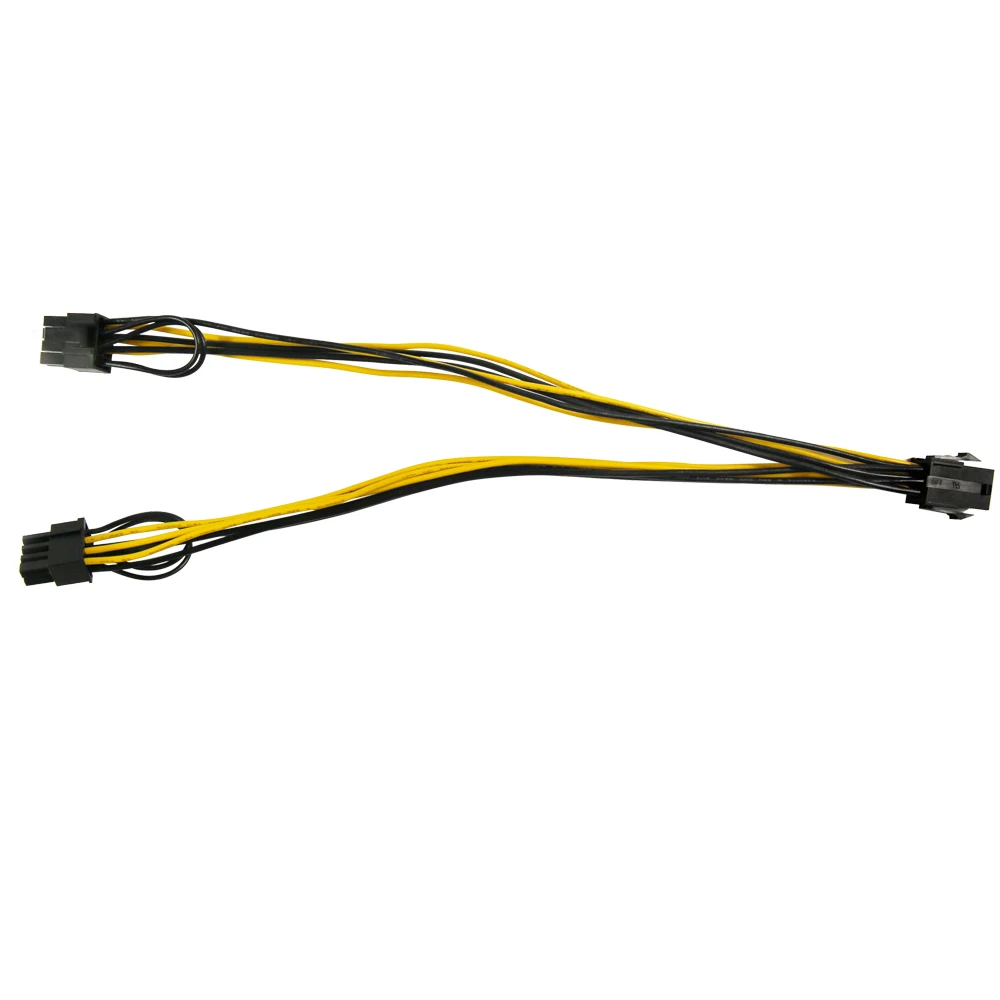 ПК основной каркас PSU желтый черный 8-контактный двойной 6 + 2-контактный 18AWG eSATA шнур штекер-гнездо прямой зарядный кабель