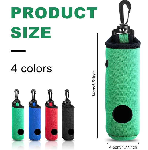 Neoprene mini golf ball and tee holder pouch, Portable golf ball Storage bag with Clip