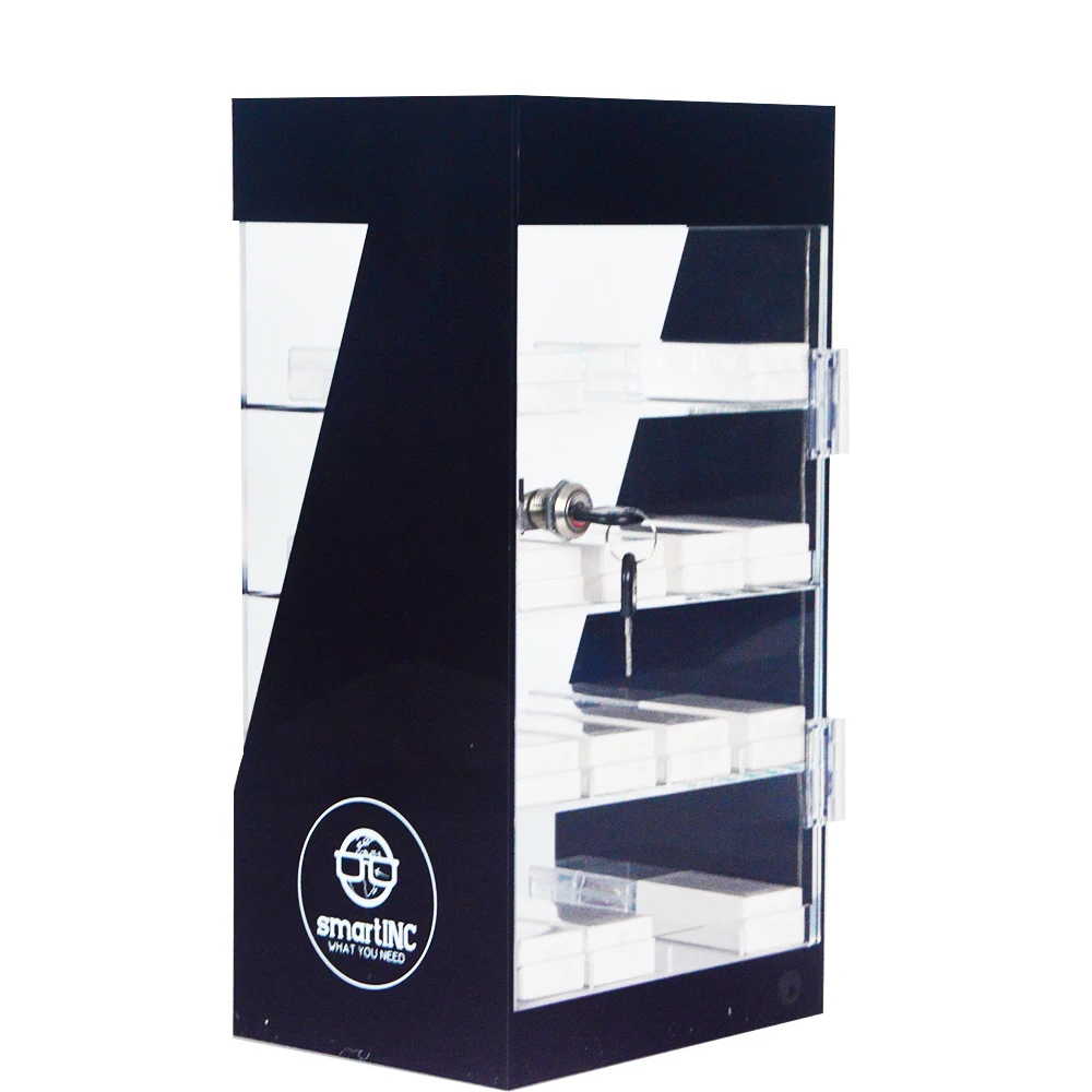 Custom Design Acrylic Counter Top Display Rack RGB Light Display Cabinet PMMA Desktop Display Showcase