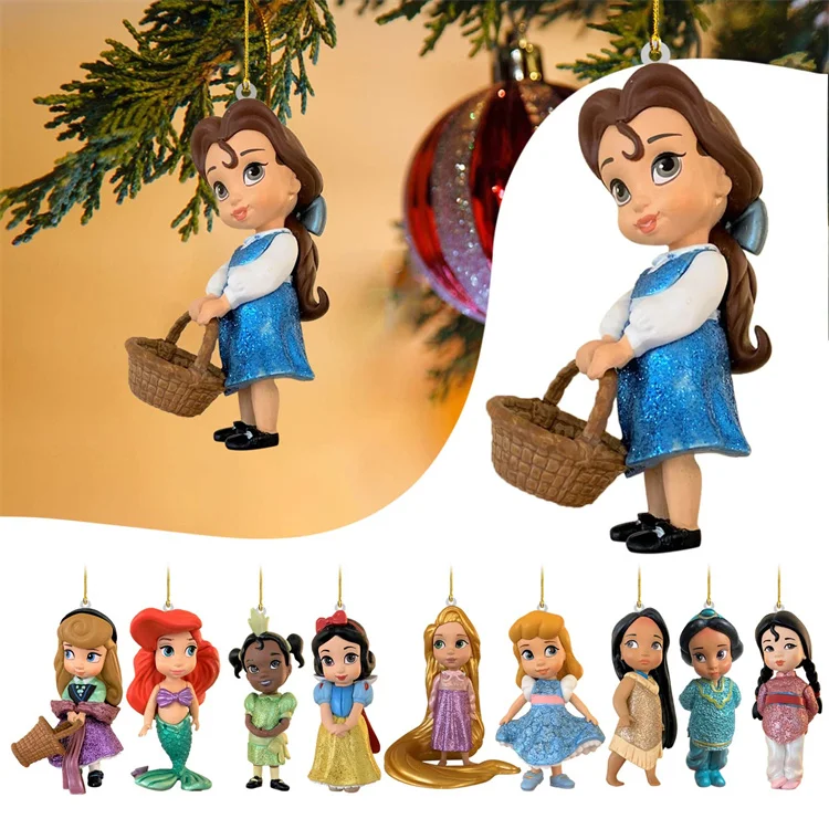 Christmas Ornaments Cute Princess Acrylic Christmas Ornaments Halloween Christmas Tree Ornaments Home Car Backpack Pendant Gift