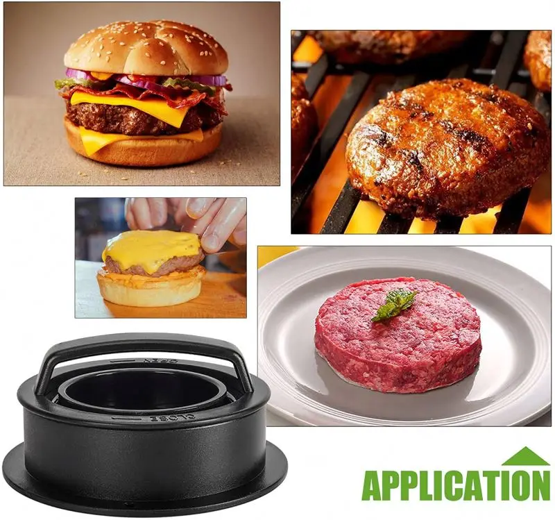 BBQ Tools 3 in 1 Plastic non-stick Manual Stuffed Meat Mold Double Hamburger Press Patty Maker Burger Press