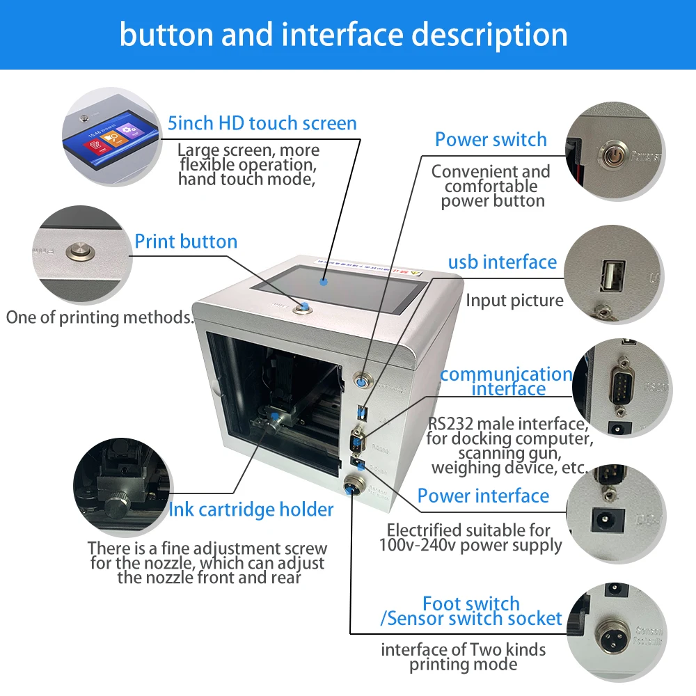AOKDI multifunctional HD Text Figure Cardstock Card Invitations Names Variable Data Databases Stamping TIJ Inkjet Printer