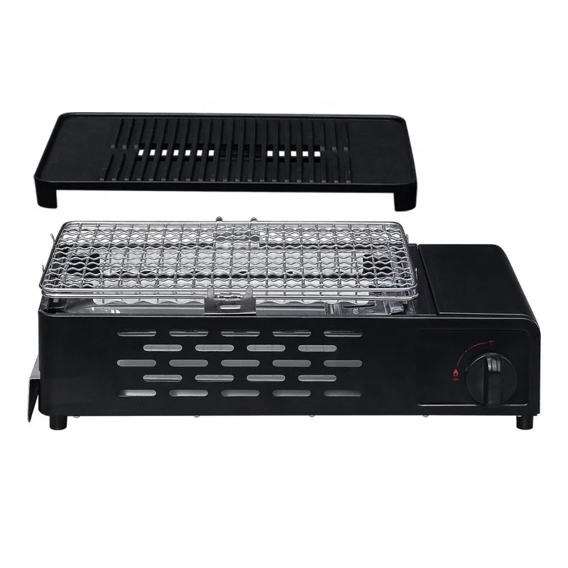 Outdoor Portable Cassette Stove Gas Barbecue Meat Stove Household Smokeless Gas Picnic Stove Grill