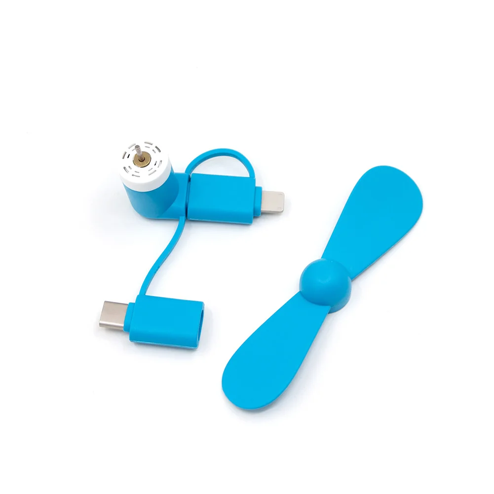 Marketing Gift Items Promotion 3 In 1 Phone Fan Portable Type C Mobile Phone Fans Giveaway Mini USB Fan For Iphone Type C