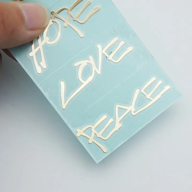 Custom Logo 3d  Label Decals Metallic Stickers, Waterproof Luxury Gold Foil Transfer Metal Stickers